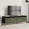 Mueble TV acero laminado en frío verde oliva 135x39x43.5 cm 3