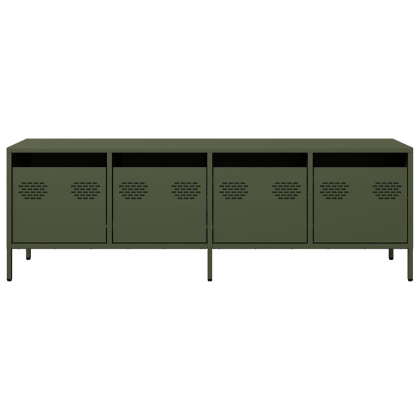 Mueble TV acero laminado en frío verde oliva 135x39x43.5 cm M 4