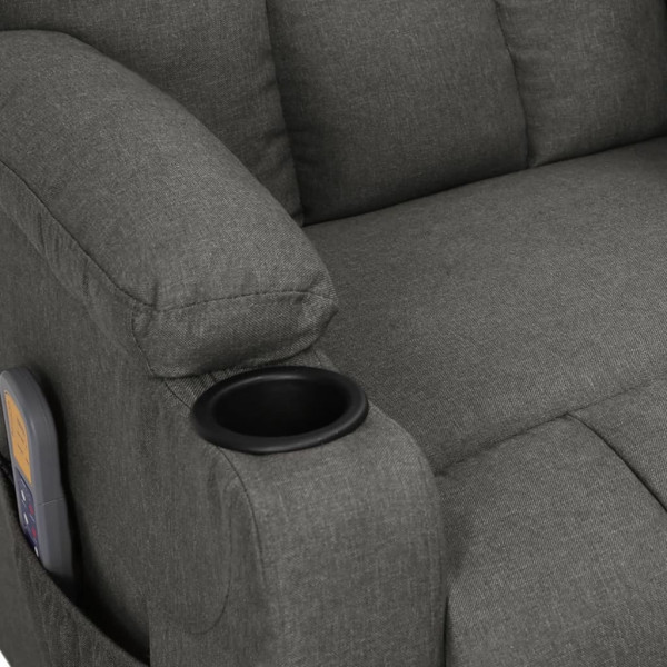 Sillón de masaje eléctrico tela gris oscuro M 5