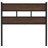 Cabecero de acero y madera de ingeniería marrón roble 75 cm 3
