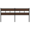 Cabecero de acero y madera de ingeniería marrón roble 200 cm 3