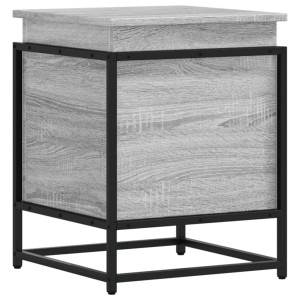 Caja de almacenaje con tapa madera gris Sonoma 40x40x51.5 cm H