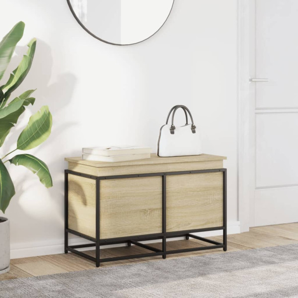 Caixa de arrumação com tampa derivados madeira carvalho sonoma M 3