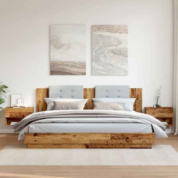 Mesita de noche de pared madera envejecida M 3