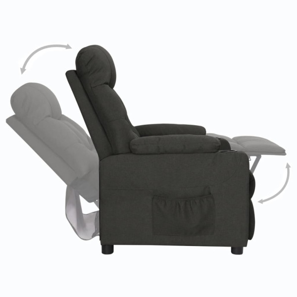 Sillón reclinable de tela negro M 5
