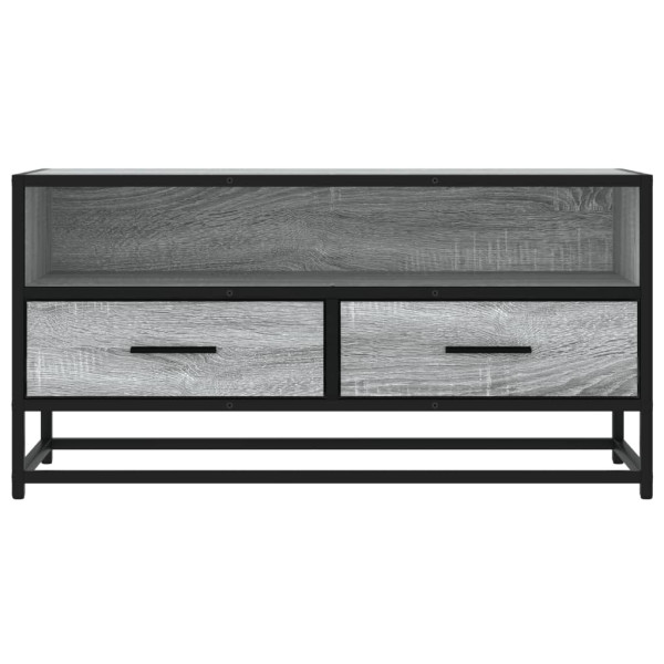 Mueble TV madera ingeniería y metal roble ahumado 80x34.5x40 cm M 4