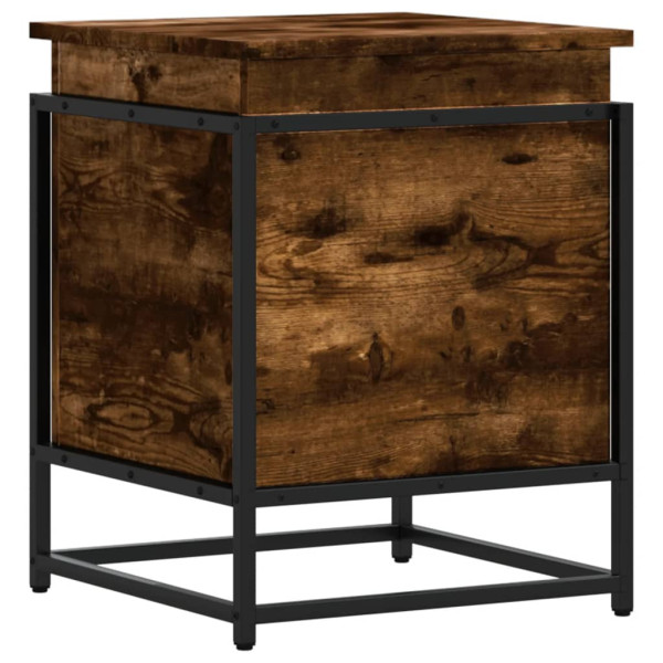 Caja de almacenaje con tapa madera roble ahumado 40x40x51.5 cm M 2