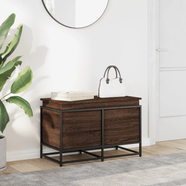 Caja de almacenaje con tapa madera marrón roble 80x40x51.5 cm M 3