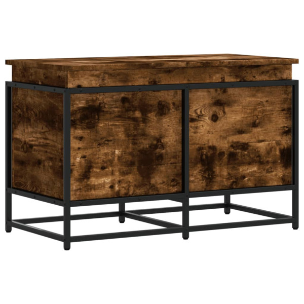 Caja de almacenaje con tapa madera roble ahumado 80x40x51.5 cm M 2