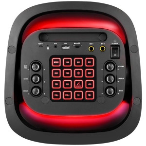 Altavoz rumbleboss phoenix 80w rms batería 4000 mah función karaoke 2 microfonos inalambricos incluidos H