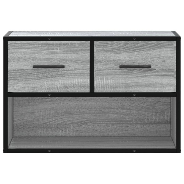 Mueble de TV madera y metal roble ahumado 60x31x39.5 cm M 4