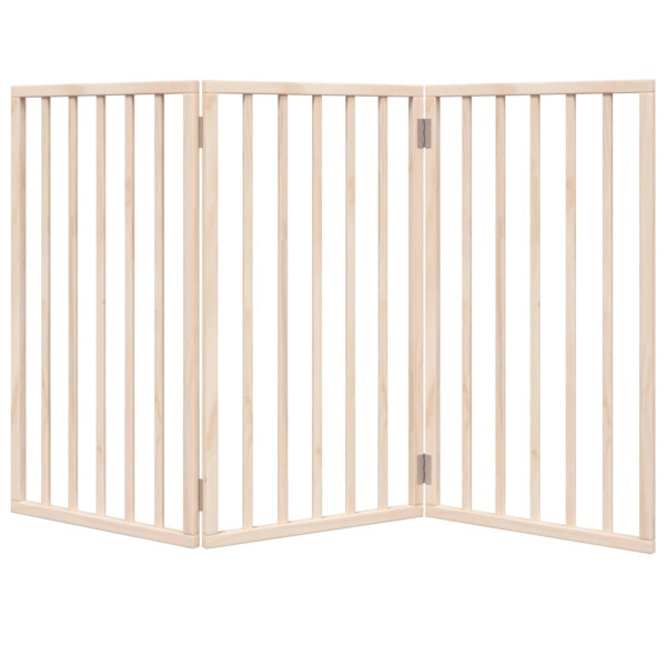Puerta para perros plegable 3 paneles madera de álamo 150 cm M 4