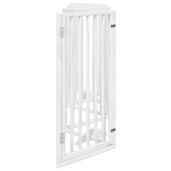 Puerta para perros plegable 3 paneles madera álamo blanca 300cm M 5