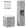 Juego muebles de baño 4 pzas madera contrachapada gris hormigón 2