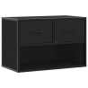 Mueble de TV metal y madera de ingeniería negro 60x31x39.5 cm 2