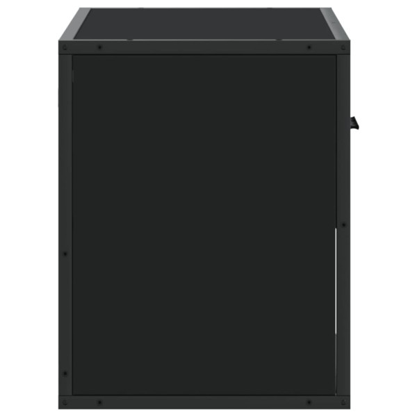 Mueble de TV metal y madera de ingeniería negro 60x31x39.5 cm M 5