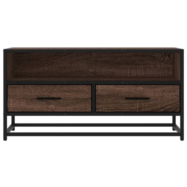 Mueble TV metal y madera ingeniería marrón roble 80x34.5x40 cm M 4