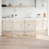 Puerta para perros plegable 4 paneles madera de álamo 320 cm 1