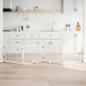Puerta para perros plegable 4 paneles madera álamo blanca 320cm 1