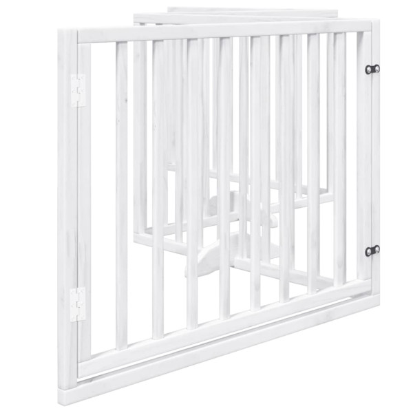 Porta dobrável para cachorro com 4 painéis madeira de choupo branco 320cm M 5