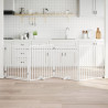 Puerta para perros plegable 4 paneles madera álamo blanca 320cm 1