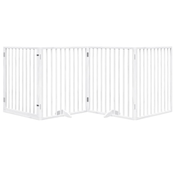 Porta dobrável para cachorro com 4 painéis madeira de choupo branco 320cm M 3