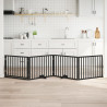 Puerta para perros plegable 4 paneles madera álamo negra 320 cm 1