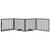 Puerta para perros plegable 4 paneles madera álamo negra 320 cm 3