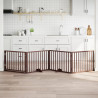 Puerta para perros plegable 4 paneles madera álamo marrón 320cm 1