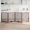Puerta para perros plegable 4 paneles madera álamo marrón 320cm 1