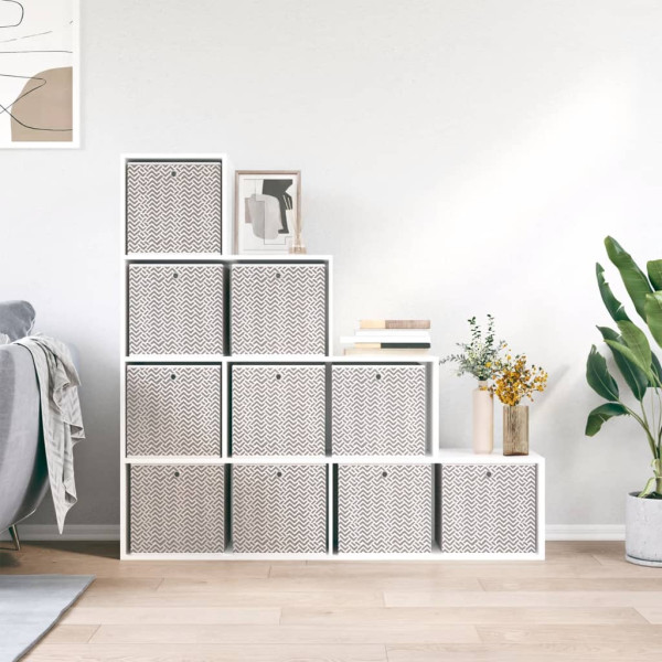 Caixas de arrumação dobráveis 10 pcs 32x32x32 cm TNT castanho M 4