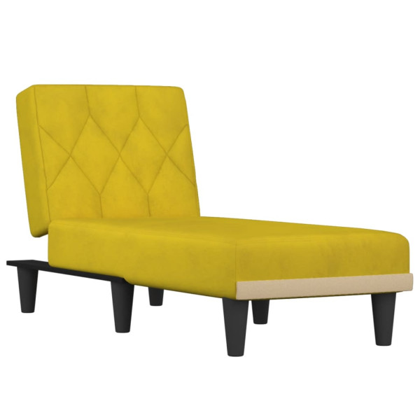 Chaise longue veludo amarelo M 2