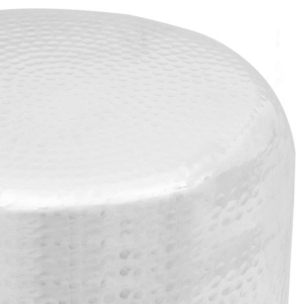 Taburete/mesa de centro de aluminio martillado plateado M 3