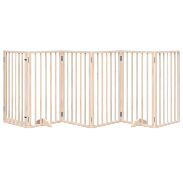 Puerta para perros plegable 6 paneles madera de álamo 300 cm M 3