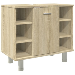 Armario de baño madera ingeniería roble Sonoma 60x32x53.5 cm H