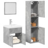Set muebles de baño 2 piezas madera contrachapada gris hormigón 1