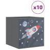 Cajas almacenaje plegables 10 uds no tejida gris 32x32x32 cm 2