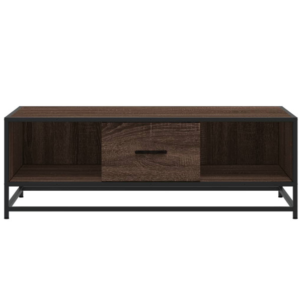 Mesa de centro madera ingeniería metal marrón 100x57x35 cm M 5