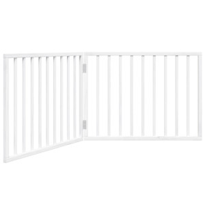Porta dobrável para cachorro 2 painéis madeira choupo branco 160cm H