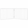 Puerta para perros plegable 2 paneles madera álamo blanca 160cm 4