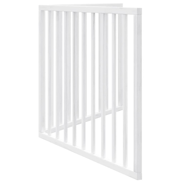 Puerta para perros plegable 2 paneles madera álamo blanca 160cm M 5