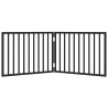 Puerta para perros plegable 2 paneles madera álamo negra 160 cm 4