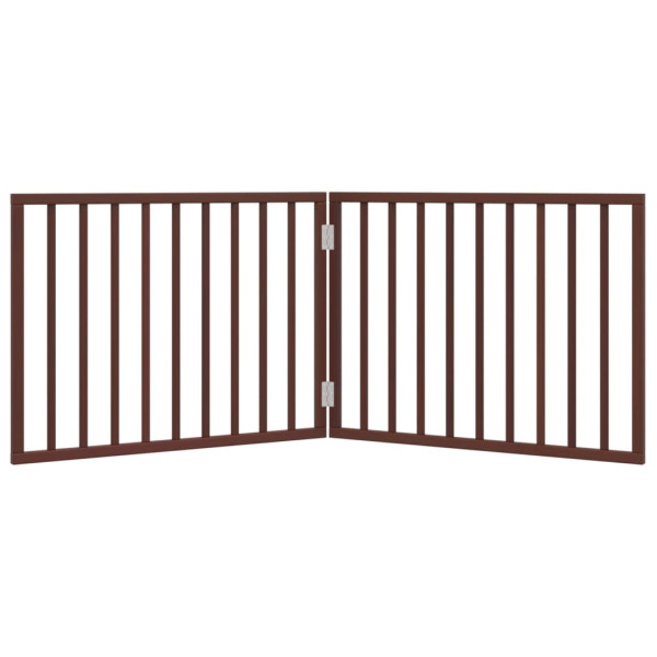 Porta dobrável para cachorro 2 painéis madeira de choupo marrom 160cm M 4