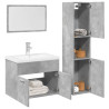 Juego muebles de baño 4 pzas madera contrachapada gris hormigón 1