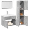 Set muebles de baño 2 piezas madera contrachapada gris hormigón 1