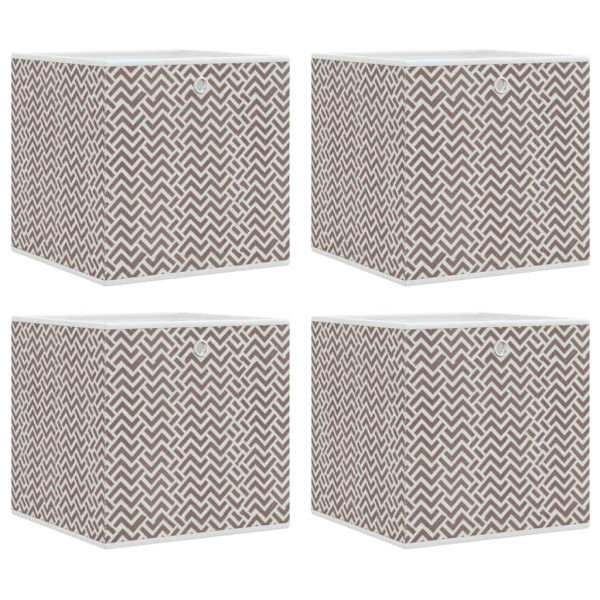 Caixas de arrumação dobráveis 4 pcs 32x32x32 cm TNT castanho M 2