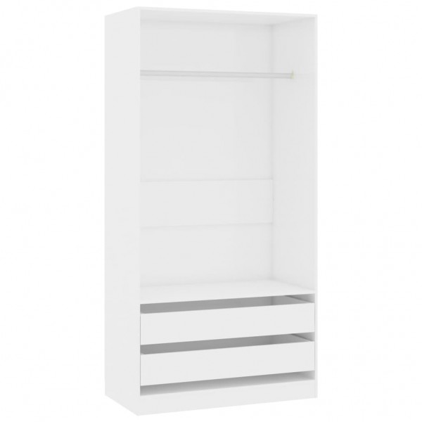 Armario de madera contrachapada blanco brillo 100x50x200 cm M 2