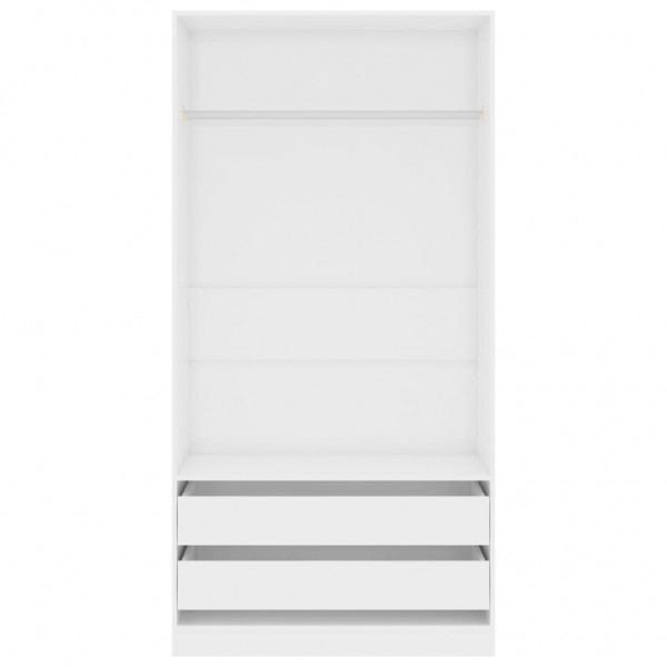 Roupeiro 100x50x200 cm derivados de madeira branco brilhante M 4