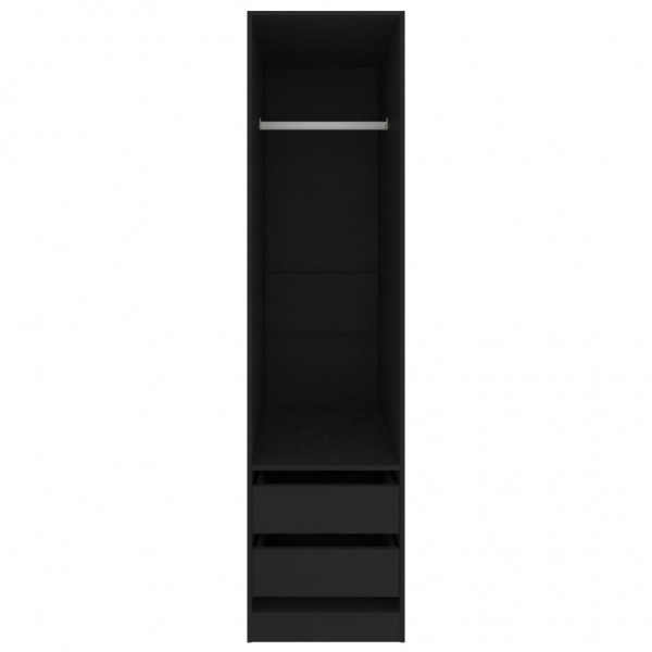 Armario con cajones de madera contrachapada negro 50x50x200 cm M 4