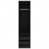 Armario con cajones de madera contrachapada negro 50x50x200 cm 4